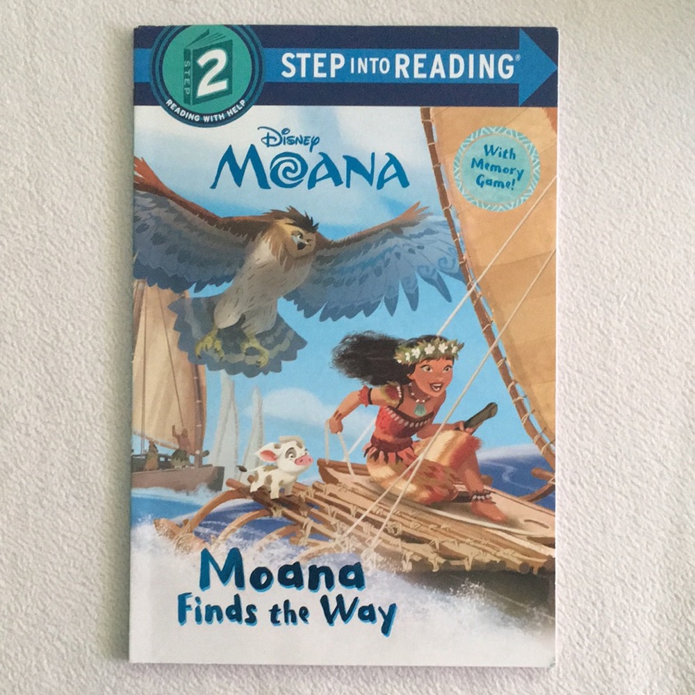 👑 New Step Into Reading Level 2 “Moana Finds the Way” Book with Memory Game 👑
